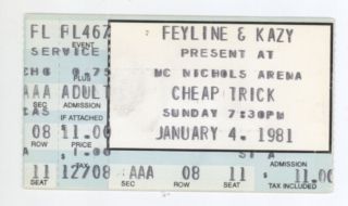 Rare Trick 1/4/81 Denver Co Mcnichols Arena Ticket Stub