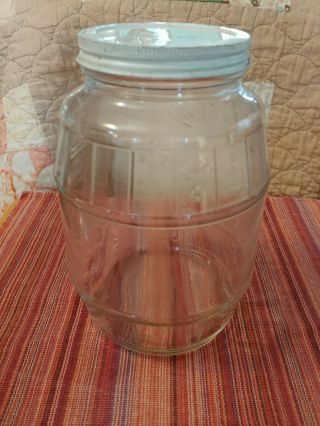 Vintage Anchor Hocking Pickle Jar With Lid Needs Cleaning Only