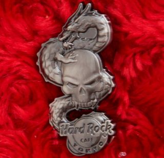 Hard Rock Cafe Pin Tokyo 3d Skull Dragon Chinese Parade Logo Metal Hat Lapel