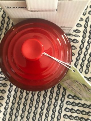 Le Creuset Small Spice Jar with Lid Cerise Red Stoneware 3