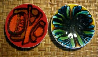 Poole Pottery Delphis Round Dishes (2) Shape 49 Carol Cutler & Pamela Bevans