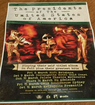 Presidents Of United States (pusa) Rare Aussie 2013 Tour Promo Poster