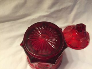 Red Coin Glass by Fostoria Glass Co.  Candy Jar with Lid 4