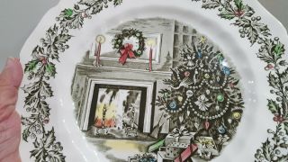 Vintage Johnson Brothers " Merry Christmas " Dinner Plate 2 Of 2