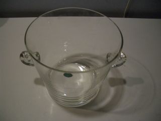 Tiffany & Co Glass Ice Bucket With Scroll Handles