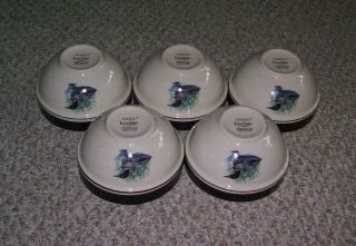 5 Folkcraft Folk Craft Loon Lake Scotty Z Stoneware Soup Cereal Bowls