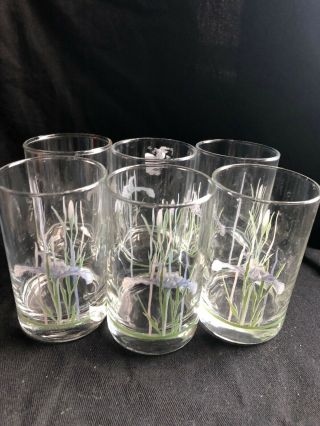 Set Of 6 - Corelle Shadow Iris Juice Tumblers Glasses Bv818