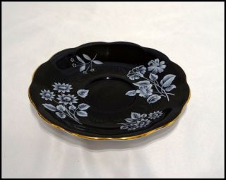 Royal Albert Black Tea Cup and Saucer Bone China Floral Design Gold Trim 103 5