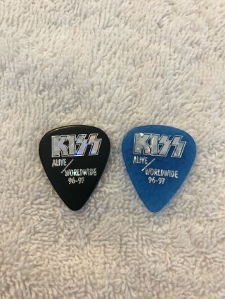 Kiss Guitar Pick Picks Ace Frehley Paul Stanley Alive World Wide 96 - 97 Look