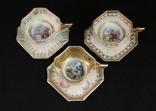 3 RS Prussia Demitasse Cups and Saucers 2