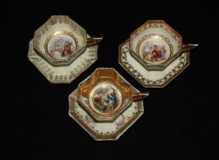 3 RS Prussia Demitasse Cups and Saucers 3