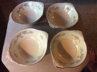 Set 4 - 6.  75 X 5.  5” Homer Laughlin Eggshell Nautilus Countess Tab Cereal Bowls Vtg