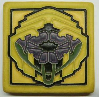 Poppy 4 " X 4 " Arts And Crafts Tile Ceramic Fireplace,  Art Deco Prairie Style