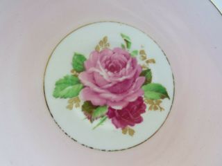 Vintage Pink Rosina Tea cup & Saucer with Large Cabbage Rose 4