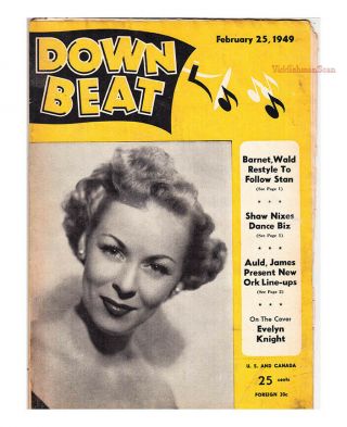 Down Beat Feb.  25,  1949 Artie Shaw Georgie Auld Art Van Damme Charlie Barnet