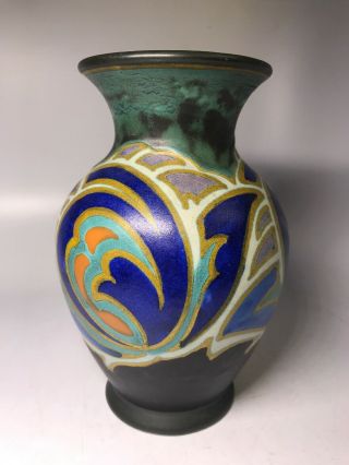 Vintage Gouda Holland Art Pottery 4259 Vase Multi Colored