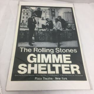 Rolling Stones Poster Gimme Shelter Mick Jagger Keith Richards Plaza Theatre