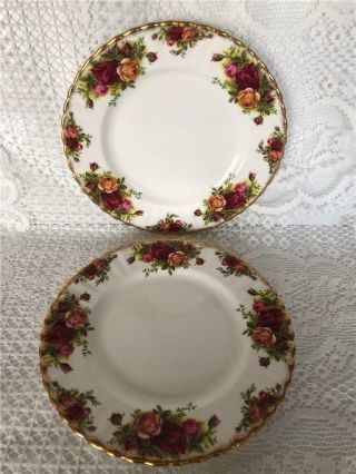 Set Of 2 Royal Albert Old Country Roses 8 " Salad Plates