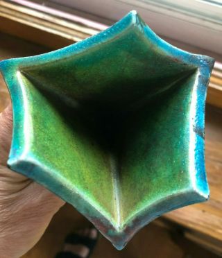 Studio Pottery Vase by Lois Gress Neal - Iridescent Green RAKU fired 4