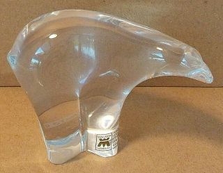 Magnor Handmade Art Glass Polar Bear Lead Crystal Figurine Paperweight Norway