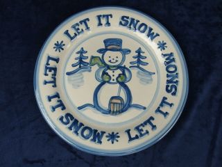 Ma Hadley Let It Snow Snowman Platter 12.  5 "