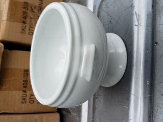 5 Count Crate & Barrel White Porcelain Footed Soup Bowls 13 oz 408 - 328 5