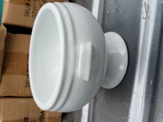 5 Count Crate & Barrel White Porcelain Footed Soup Bowls 13 oz 408 - 328 6