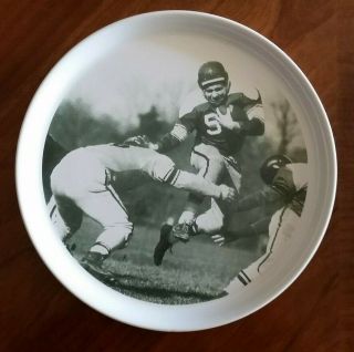 Pottery Barn Football 9 1/8 inch Round Plates Set of 4 Black and White 3