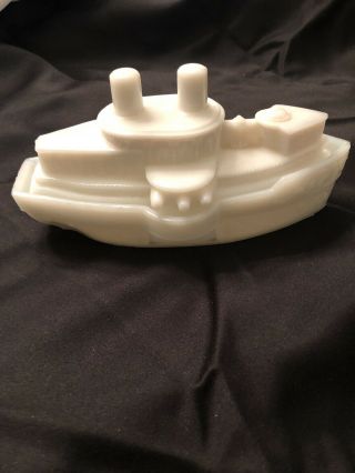 Milk Glass Candy Dish With Lid Remember The Maine Antique Vtg