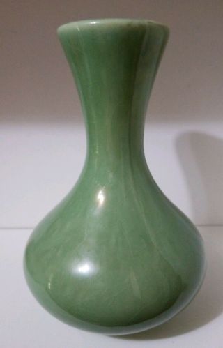 Vintage Red Wing Pottery Vase Sea Foam Green Glaze 8 "