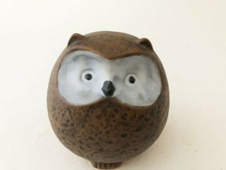 Vintage 1960 ' s Cute Mid Century Modern Stoneware Owl Figurine Sculpture 4