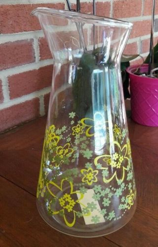 Pyrex " Crazy Daisy " Spring Blossom Juice Carafe No Lid 9 " H