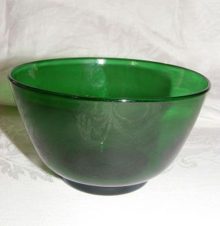 Vintage Anchor Hocking Forest Green Glass 5 " Flared Top Mixing Round Bowl