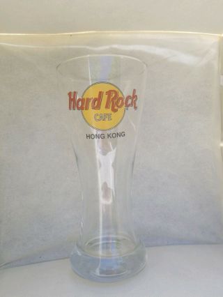 Hard Rock Cafe Pilsner Style Beer Glass Hong Kong Bar Glassware
