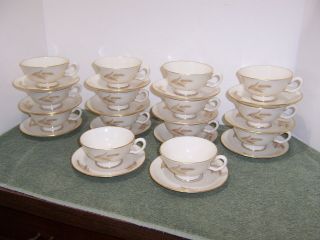 14 Lenox Harvest Cups And Saucers R - 441 Golden Wheat Cup & Saucer