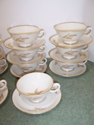 14 Lenox Harvest Cups and Saucers R - 441 Golden Wheat Cup & Saucer 2