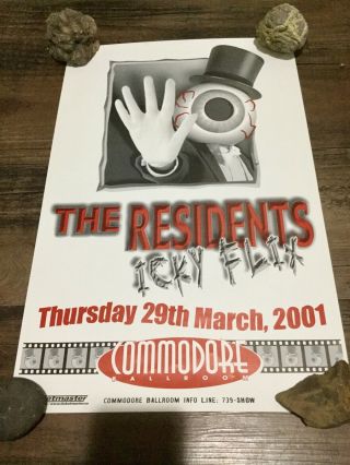 The Residents Icky Flix 11” X 17” Concert Poster 2001 Commodore