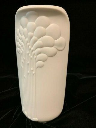 Vintage M.  Frey For Kaiser Bisque Porcelain Vase,  Raised Design,  W Germany