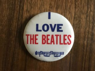 1964 I Love The Beatles Large Celluloid Pinback