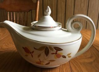 Vintage Hall China Jewel Tea Autumn Leaf Alladin Tea Pot With Diffuser Insert