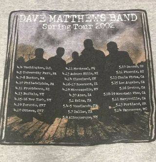 Dave Matthews Band 2002 Us Summer Tour Shirt Xxl,  Rare,  Concert,  Dmb