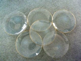 Retro Art Glass Chance Brothers " Swirl " Side Plate X 6 Circa 1955