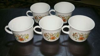 Set Of 5 Vintage Corelle By Corning Indian Summer Coffee Cups Mugs