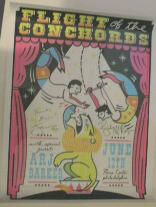 Flight Of The Conchords Retro Concert Poster Mann Music Center Signed
