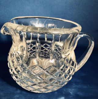 Small Lead Crystal Water Pitcher.  Very Heavy.