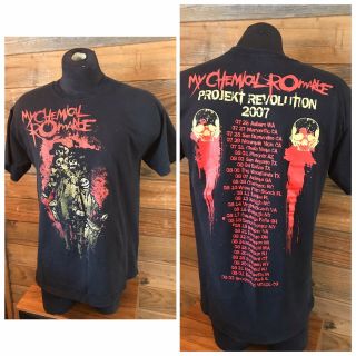 My Chemical Romance 2007 Tour T - Shirt Projekt Revolution Adult Large