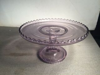 Vintage Amethyst Purple Pedestal Cake Plate Stand