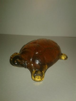 Vintage Tortoise Hand Crafted Pilgrim Amber Glass Paperweight
