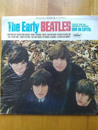 Vtg The Early Beatles 1965 Rare Vinyl Lp W/shrink And Purple