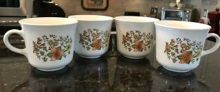 Set Of 4 Corning Corelle Indian Summer Vintage Coffee Cups Mugs